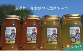 【先行予約 2025年6月20日より発送】合計2400g 天然蜂蜜 国産蜂蜜 非加熱 生はちみつ 岐阜県 美濃市産 味比べ 蜂蜜600g入りガラス瓶 4本セットC4 深田養蜂のハチミツ